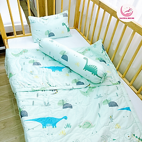 Combo chăn gối cho bé đi học Katina House, vải cotton satin hàn quốc đẹp, dày dặn, mềm mát, thấm hút tốt