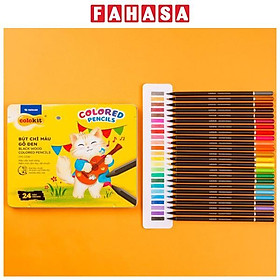 Hộp 24 Bút Chì Gỗ Đen Black Wood Colored Pencils - Colokit CPC-C030