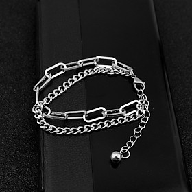 Vòng đeo tay lắc tay 2 lớp titan không đen không gỉ