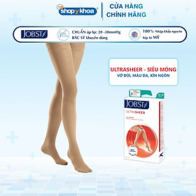 phẩm Vớ Y Khoa Siêu Mỏng JOBST UltraSheer - Vớ Đùi, Màu Da, Kín Ngón, Áp Lực 20-30mmHg, 2 Chiếc (Tất Y Khoa)
