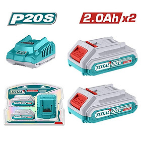 BỘ 2 PIN TFBLI20011 VÀ 1 SẠC TFCLI2001 DÙNG PIN 20V TOTAL TFBCPK1222 - HÀNG CHÍNH HÃNG