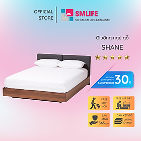 Giường ngủ gỗ hiện đại SMLIFE Shane | Gỗ MDF dày 17mm chống ẩm | D205xR165xC52cm