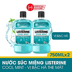 Bộ Đôi Nước Súc Miệng Hương Bạc Hà Listerine Cool Mint (750ml/ Chai) - 8850007800071