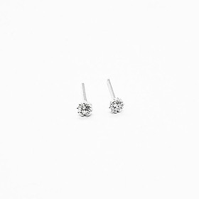 Khuyên Tai Bạc Blue Peach Đá Viền KT369