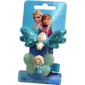 Kẹp tóc cho bé Frozen Elsa Anna hình cánh bướm Olaf đính kim tuyến