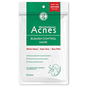 Mặt nạ chuyên biệt cho da mụn Acnes Blemish Control Mask (3 miếng/1 Gói/ 65ml)