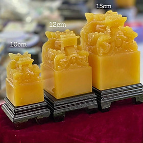 Mua Ấn Rồng Đá Ngọc Hoàng Long   Ấn Phong Thủy Để Bàn - Cao 10cm & 12cm & 15cm (Tặng Kèm Đế Gỗ)