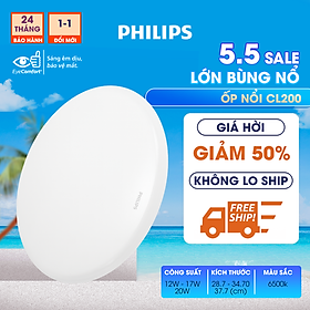 Bộ đèn PHILIPS LED ốp trần tròn CL200 - Công suất ( 6W, 10W,17W,20W) ánh sáng vàng, ánh sáng trắng