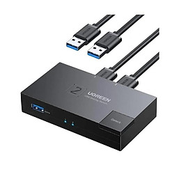 Mua Ugreen 15149 2 vào 1 ra Bộ gộp USB 3.0 hỗ trợ tốc độ 5Gbps kèm 2 cáp 2 đầu USB 3.0 dài 1.5M Màu Đen CM618 20015149 - Hàng chính hãng