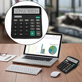 12-Digit Solar Battery Office Calculator with Large LCD Display Big Sensitive Button, Dual Power Desktop Calculators