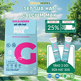 Set sữa hạt chắc khỏe xương GoldzHerbs Calcium Max, bổ sung Canxi - 15 gói/ 252g/ 500g