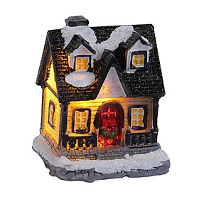 Christmas Scene Lighted House Village Miniature for Shop Window