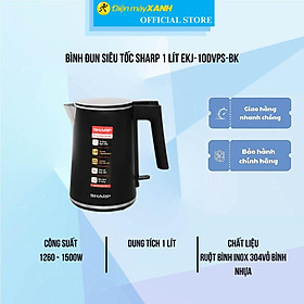Mua Bình đun siêu tốc Sharp 1 lít EKJ-10DVPS-BK - Hàng Chính Hãng