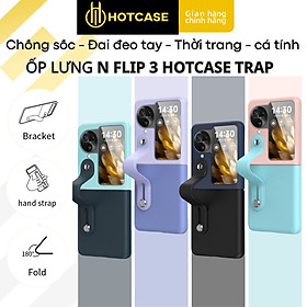 Ốp lưng đai đeo hand trap chống sốc cho Oppo Find N3 Flip hiệu HOTCASE Wristband Stand Phone Case - chất liệu cao cấp, thiết kế thời trang sang trọng có đai đeo tay an toàn - Hàng nhập khẩu - Black-Blue