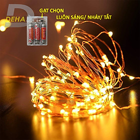 Đèn đom đóm dùng pin tiểu DEHA dây led cao cấp trang trí phòng, cắm trại.