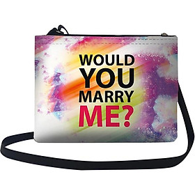Túi Đeo Chéo Nữ In Hình Would You Marry Me? - TUCP011 (24 x 17 cm)