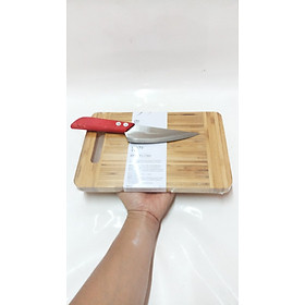 THỚT TRE CAO CẤP SIZE NHỎ TẶNG 1 DAO THÉP CÁN GỖ.