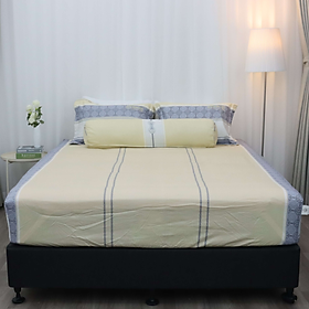 Bộ ga giường Everon Lite ELCP 202 Cotton Vàng phối xanh (4 món) -160x200cm