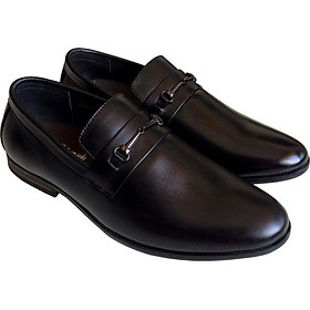 Giày tây nam Trường Hải da bò thật không bong tróc đế cao su không trơn màu