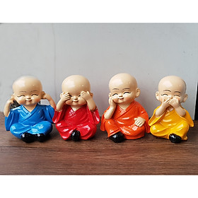 Mua Bộ 04 tượng Tứ Không size đại 13cm bằng đất sét nung đặc ruột MIXU-013