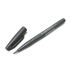 Bút lông viết chữ calligraphy Pentel Fude Touch Brush Sign Pen - Màu xám (Gray)