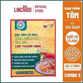 COMBO 3 Đặc sản Cà Mau - Bánh Phồng Tôm Năm Căn - Loại Thượng Hạng  Hộp