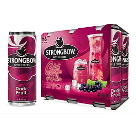 Lốc 6 Lon cao Strongbow vị Dark Fruit Dâu đen 330ml x 6 Lon