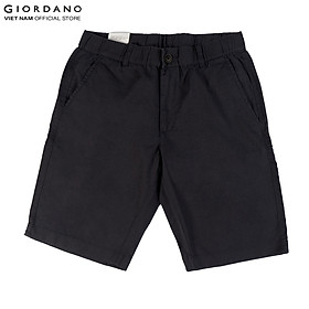 Quần Linen Shorts Nam Lưng Thun Nút Cài Giordano 01101207