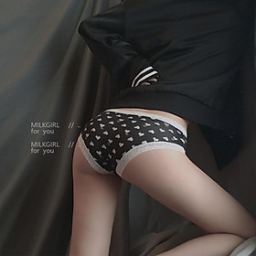 Quần lót hoạ tiết phối viền ren mềm mại ôm nâng mông