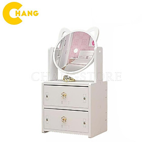 Mua Kệ Đựng Mỹ Phẩm 2 Tầng Mini Gương Tai Mèo Xinh Xắn Đựng Nước Hoa  Son Phấn  Đựng Đồ Trang Điểm Thông Minh