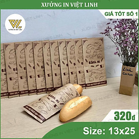 Mua 320đ/Túi Combo 200 Túi Bánh Mì 13x26cm Giấy Kraff Siêu Đẹp + Đạt Tiêu Chuẩn An Toàn Thực Phẩm