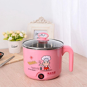 Mua Nồi lẩu mini nồi lẩu điện 2 nấc nhiệt 18cm chống dính thế hệ mới có tay cầm tặng kèm giá hấp tiện dụng bảo hành 12 tháng