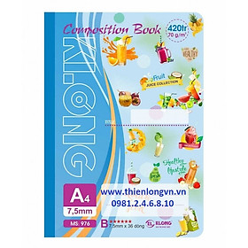 Sổ may dán gáy A4 - 420 trang; Klong 976 xanh biển