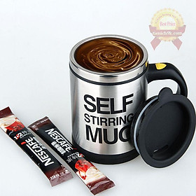 Cốc Ly tự khuấy inox 304 không cần thìa dung tích 400ml pha cafe tự động Self Stirring Mug