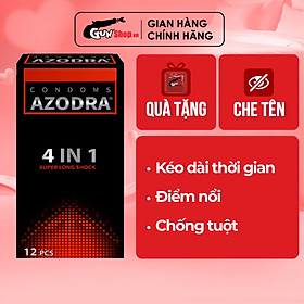 Bao cao su Azodra 4 in 1 - Kéo dài thời gian - Hộp 12 cái