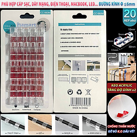 Mua VỈ 20C KEO 3M MỚI Nẹp Cố Định Dây Điện Kẹp Giữ Cáp Sạc Nẹp Dây Điện Chống Rối Dán Tường