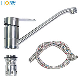 Vòi xả nước lavabo nóng lạnh thân dài Inox 304 Hobby Home Decor VRM3