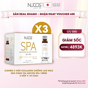 Combo 3 Hộp Collagen uống thủy phân hỗ trợ căng bóng da Nucos Spa 10000​ 10 chai x 50ml