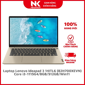 Mua Laptop Lenovo Ideapad 3 14ITL6 i3-1115G4/8GB/512GB/Win11 (82H700XEVN) - Hàng Chính Hãng