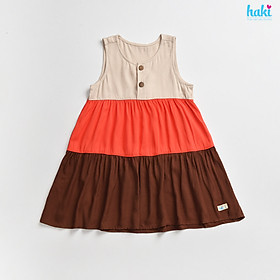 Váy bé gái_đầm 3 tầng color block chính hãng HAKI HK518, váy mùa hè cho bé, đầm trẻ em, váy thiết kế cho bé 10-27kg