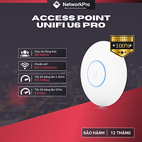 Bộ Phát WiFi UniFi U6 Pro Chính Hãng - Tốc Độ 5,3 Gbps, Chịu Tải 300 Thiết Bị