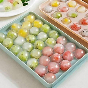 Mua COMBO SỈ 10 KHAY LÀM ĐÁ TRÒN 33 VIÊN MỚI THIẾT KẾ CHẶP ĐÔI ĐẢM BẢO VỆ SINH