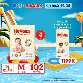 Tã quần Huggies Skin Perfect Mega Jumbo M98+4…