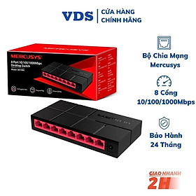 Bộ chia mạng Mercusys MS108G 8-Port 10/100/1000 Mbps - Hàng chính hãng