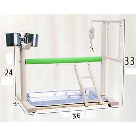 1 cầu đứng kết hợp thanh ngang mài móng (36*33*23) dùng cho vẹt nhỏ và trung