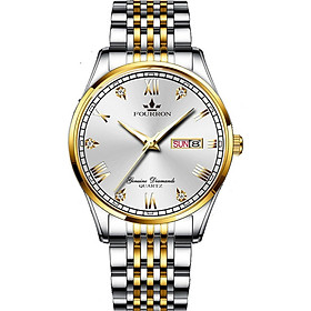 Đồng hồ nam FOuRRON F288 santafe watch 2020 chạy 2 Lịch dây thép không gỉ cao cấp