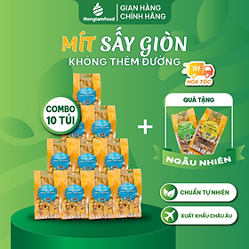 Combo 10 túi Mít sấy giòn KHÔNG THÊM ĐƯỜNG Nonglamfood túi 100g | Ăn vặt dinh dưỡng, thơm ngon thượng hạng