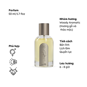 Nước hoa unisex mộc mạc, bản lĩnh, lịch lãm No.03 (Sandalwood) Morra - dạng xịt