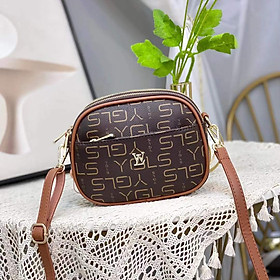 Túi đeo chéo da nữ nữ dáng gọn dập vân nổi họa tiết monogram thời trang vintage nhiều ngăn tiện dụng Y3098