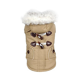 Pet Dog Overcoat Winter Clothes Christmas Outfit with Horn Buttons